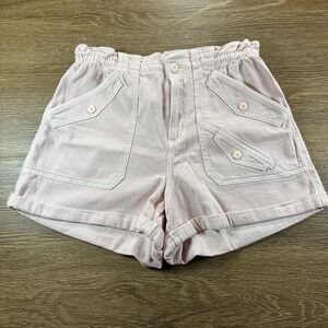American Eagle Women's Pink Utility Shorts Paperbag Waist Stretch 10
